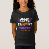 T-Shirt One Spooky Sister, Fun Halloween Family (Devant)