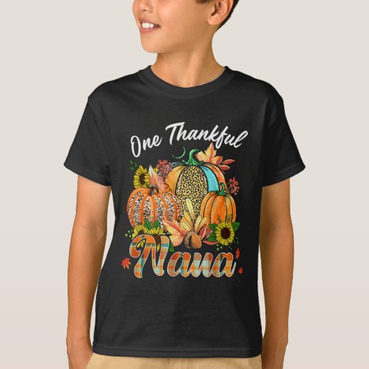 T-shirt One Thankful Nana Pumpkin Fall Autumn Thanksgiving (Devant)
