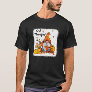 T-shirt One Thankful Teacher Gnome Pumkin Cas de Thanksgiv