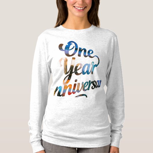 T-shirt One Year Anniversary Long Sleeves Top (Devant)