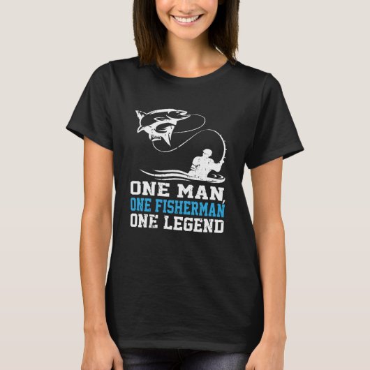 T-shirt Oneman One Fisherman One Legend Catching Line Hook (Devant)