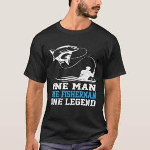 T-shirt Oneman One Fisherman One Legend Catching Line Hook