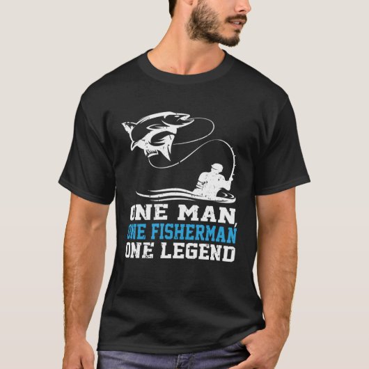 T-shirt Oneman One Fisherman One Legend Catching Line Hook (Devant)