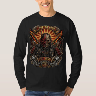 T-shirt Oni Biker Samurai , Vivre pour Rouler Samouraï Oni