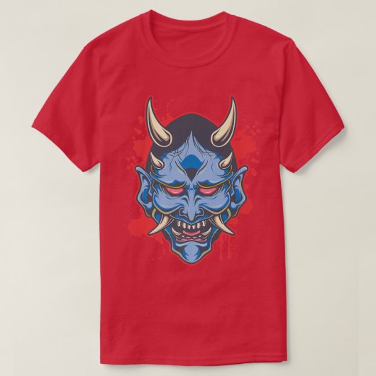 T-shirt Oni Demon Mask - Japanese Evil Mythical Creator P (Design devant)