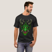 T-Shirt Oni Démon Vert Illustré (Devant entier)