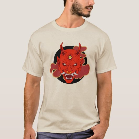 T-shirt Oni japonais Hannya Masque Style traditionnel (Devant)