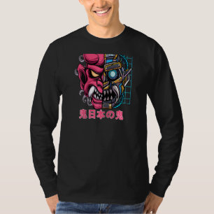 T-shirt Oni Japonais Masque Démon Cyborg Devil Japon Folkl