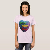 T-shirt Only One Love – Reggae-Inspired Heart Art (Devant entier)