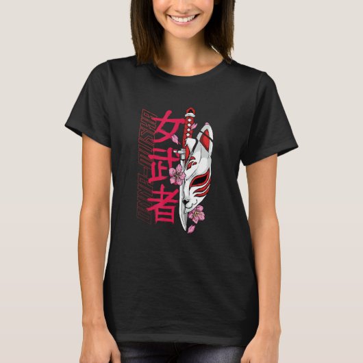 T-shirt Onna musha Female Samurai Japanese Warrior Ronin B (Devant)