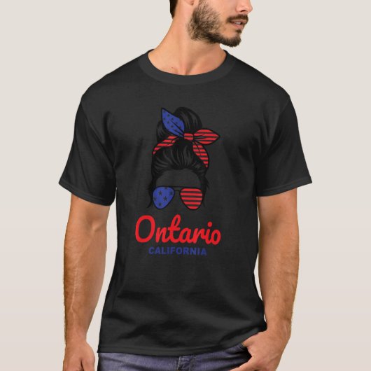 T-shirt Ontario California Retro Messy Bun (Devant)