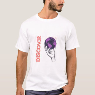 T-shirt Ontdek Wereldbol - Minimaal Reis Shirt