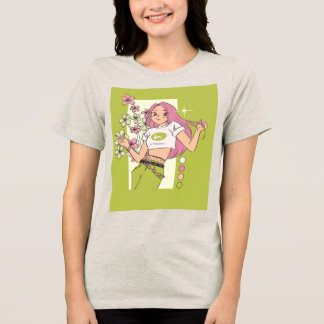 T-shirt ontwerp met mooi meisje