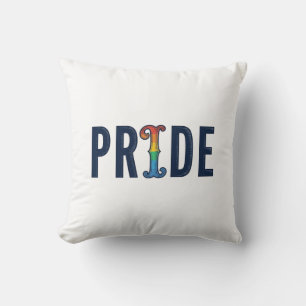 T-Shirt Ontwerp met Retro Pride Regenboog Letterty Kussen