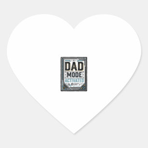 T-shirt ontwerp met vintage gravure 'Dad Mode geac Hart Sticker