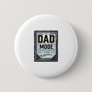 T-shirt ontwerp met vintage gravure 'Dad Mode geac Ronde Button 5,7 Cm