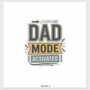 T-shirt ontwerp met vintage gravure 'Dad Mode geac Sticker