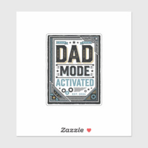 T-shirt ontwerp met vintage gravure 'Dad Mode geac Sticker