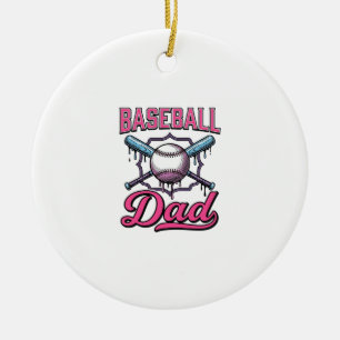 T-Shirt Ontwerp met Vintage Gravure voor Honkbal V Keramisch Ornament
