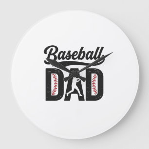 T-shirt ontwerp voor vader met vintage baseball gr grote klok
