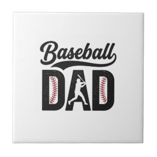 T-shirt ontwerp voor vader met vintage baseball gr tegeltje