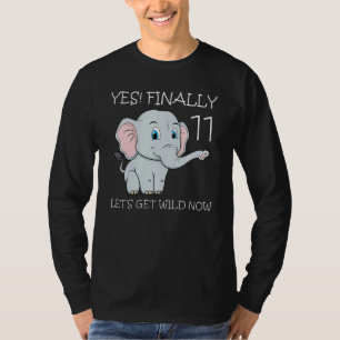T-shirt Onze 11e fête d'anniversaire gâteau éléphant Zooke