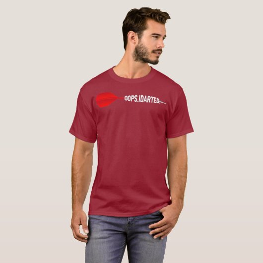 T-shirt Oops Dartboard Fun Hobby Dart Lecteur (Devant entier)