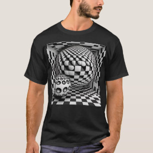 T-shirt Op Art Noir Et Blanc