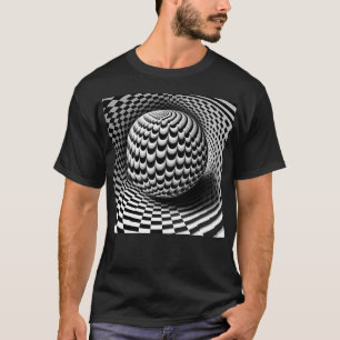 T-shirt Op Art Noir Et Blanc