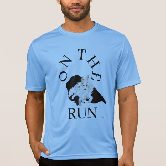 T-shirt : Op de run (Voorkant)