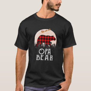 T-shirt Opa Bear Pajama de Noël Buffle Rouge Plaid