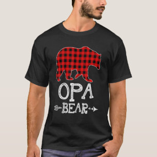 T-shirt Opa Bear Pajama de Noël Rouge Plaid Buffalo Famill