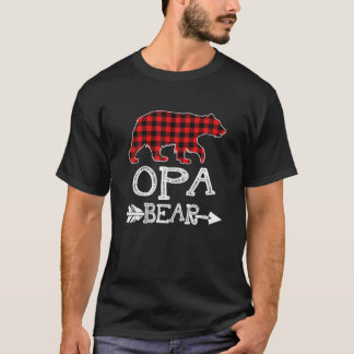 T-shirt Opa Bear Pajama de Noël Rouge Plaid Buffalo Famill