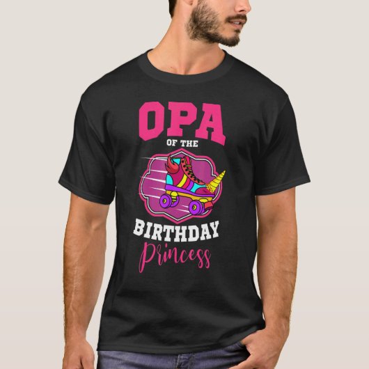 T-shirt Opa De L'Anniversaire Princess Roller Patins Anniv (Devant)