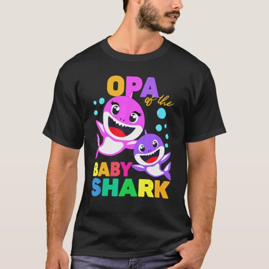 T-shirt Opa Du Bébé Anniversaire Requin Opa Requin Noël (Devant)