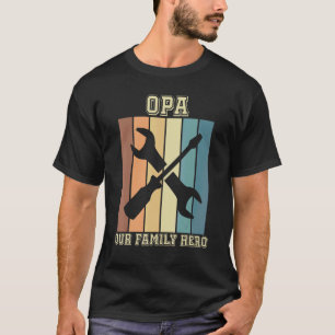T-shirt Opa Our Family Hero Vintage Rainbow Tools