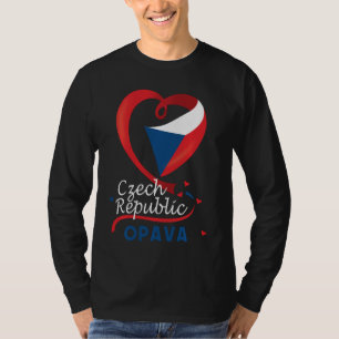 T-shirt Opava République Tchèque Drapeau Cardiaque Lion Ti