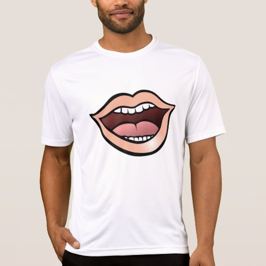 T-shirt Open Mouth Lips Teeth Tongue (Devant)
