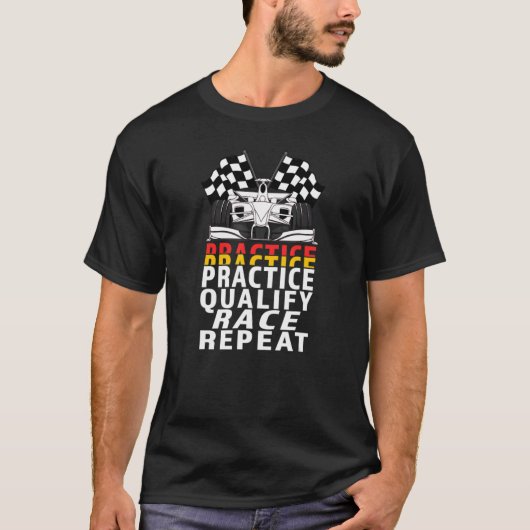 T-shirt Open Wheel Formula Racing Car Practice Qualifier R (Devant)