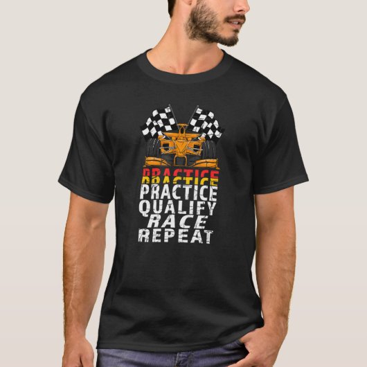 T-shirt Open Wheel Formula Racing Car Practice Qualifier R (Devant)
