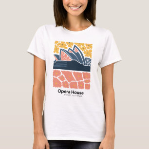T-shirt Opera House Sydney Australie voyage art floral