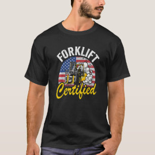 T-shirt Opérateur de chariot élévateur de drapeau américai