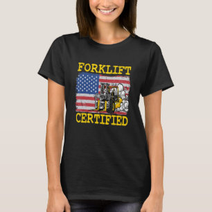T-shirt Opérateur de chariot élévateur de drapeau américai