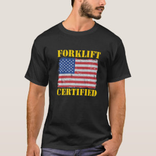 T-shirt Opérateur de chariot élévateur de drapeau américai