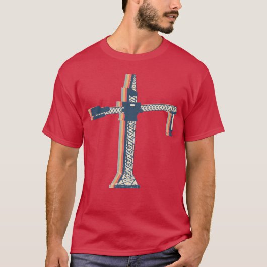T-shirt Opérateur de grue de construction HEO Rétro Art en (Devant)