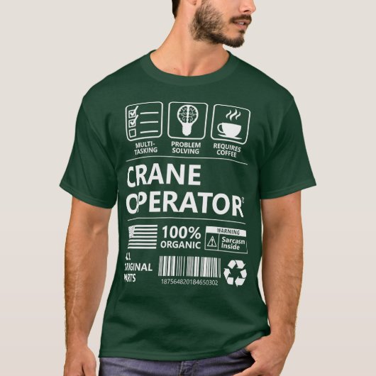 T-shirt Opérateur de grue Drôle cadeau (Devant)