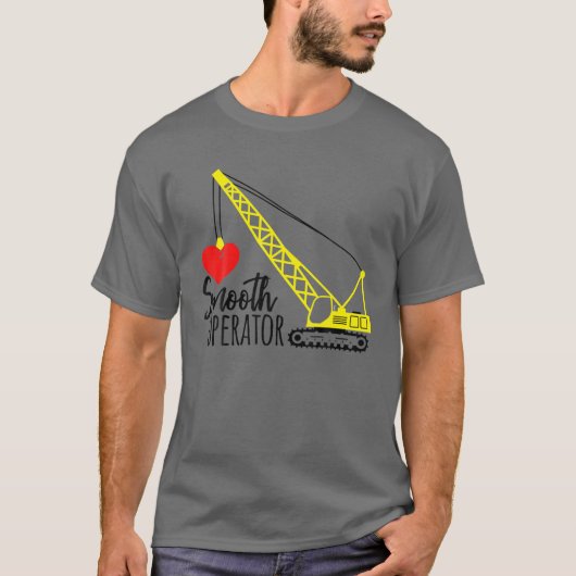 T-shirt Opérateur lisse Tracteur Construction Coeur Bulldo (Devant)
