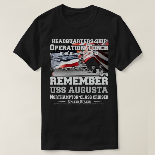 T-shirt Opération Torch USS Augusta CA31 (Design devant)
