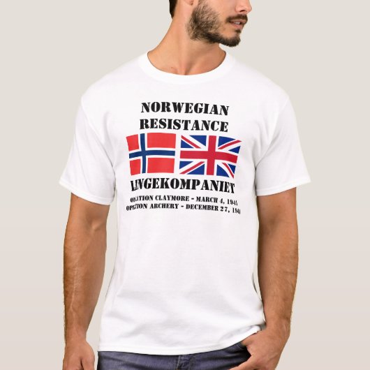 T-shirt Opérations de résistance britanniques norvégiennes (Devant)