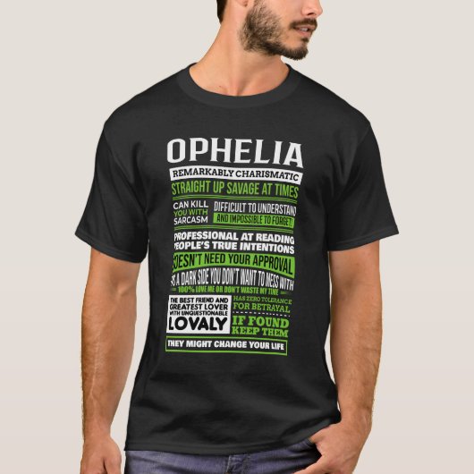 T-shirt Ophelia Fille Nom Définition (Devant)